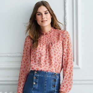 EUC Boden Janie Top in Pink Daisy Field - 14